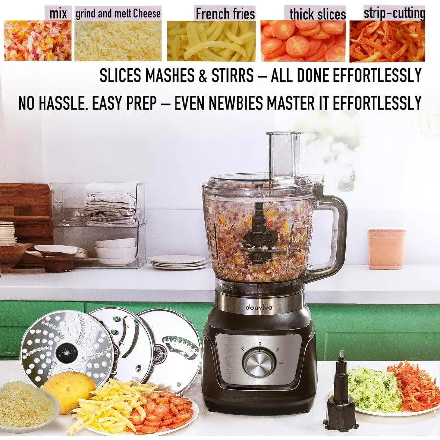 Food Processor Blender Combo 3-in-1 Countertop Blender with 8-Cup Processor Bowl Grinder 24oz To-Go Lid Cup 1000W Blenders for