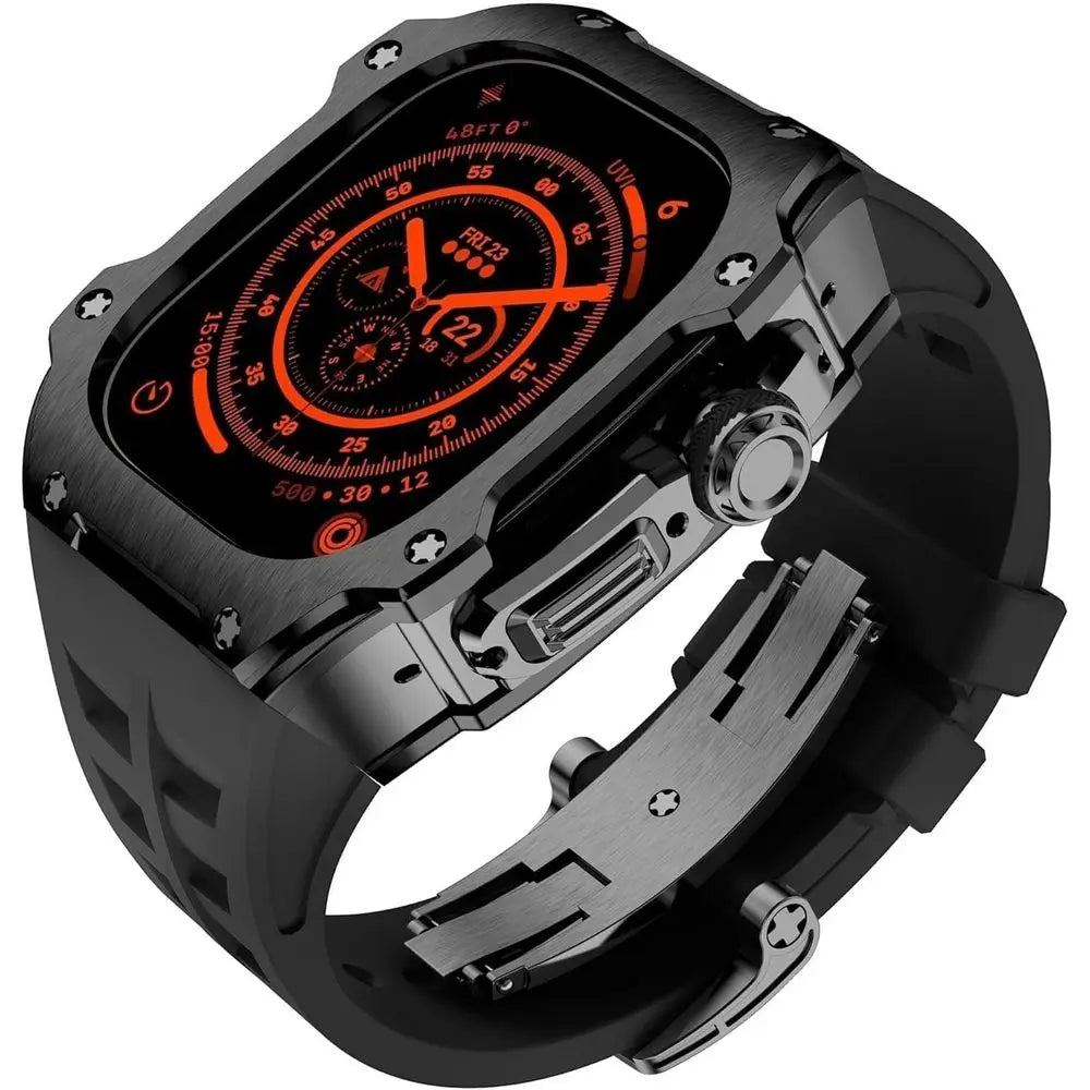 SCHIK RM Style StainlSteel Watch Case+Sport Rubber Watch Band Men Women Watch Kit，or Watch Ultra 49MM Diy iication Kit Replaceme