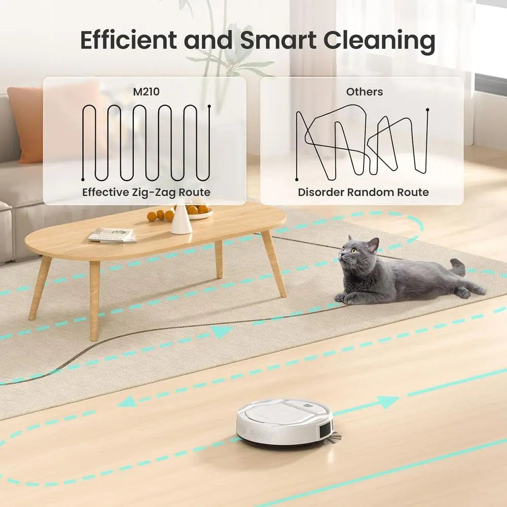 Robot Vacuum Cleaner, Strong Suction, 120 Mins Runtime, Slim, Low Noise, Automatic Self-Charging, Wi-Fi/App/Alexa Control, Ideal