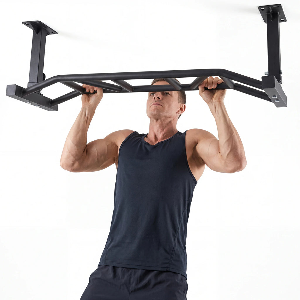47 Inch Indoor Chin-Up Bar Adjustable Height&Supports To 600 Lbs Fitness Trainer for Garage/Home Gym and Strength Training
