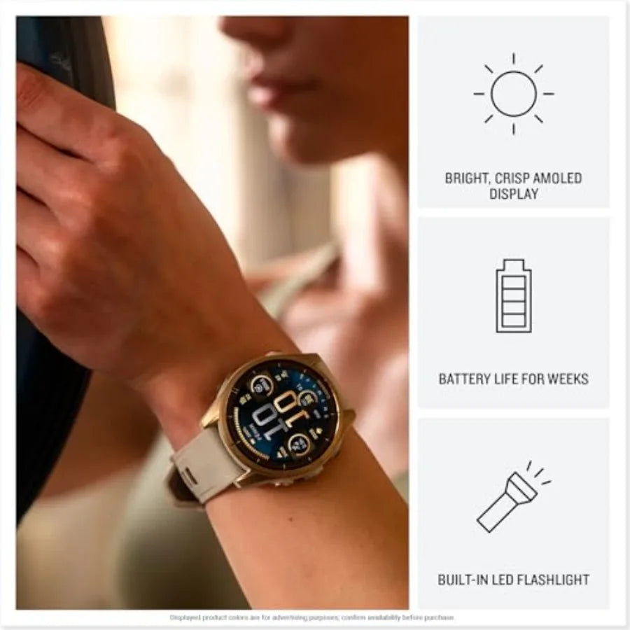 fenix 8 43mm AMOLED Premium Multisport GPS Smartwatch Long-Lasting Battery Life Dive-Rated Built-in LED Flashlight Silver with