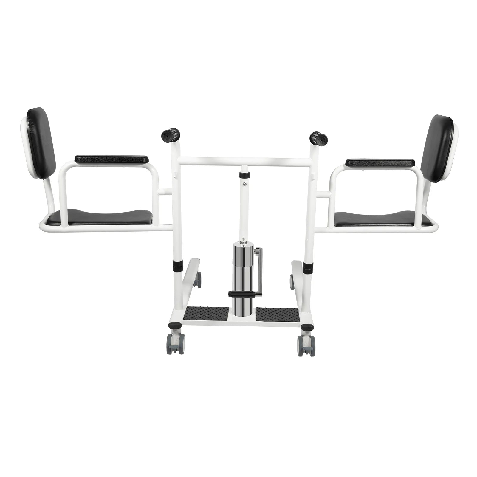 330lbs Hydraulic Patient Lift Chair 180° Split Bath Commode Seat Transfer Adjustable Height Detachable Cushion & Portable Potty