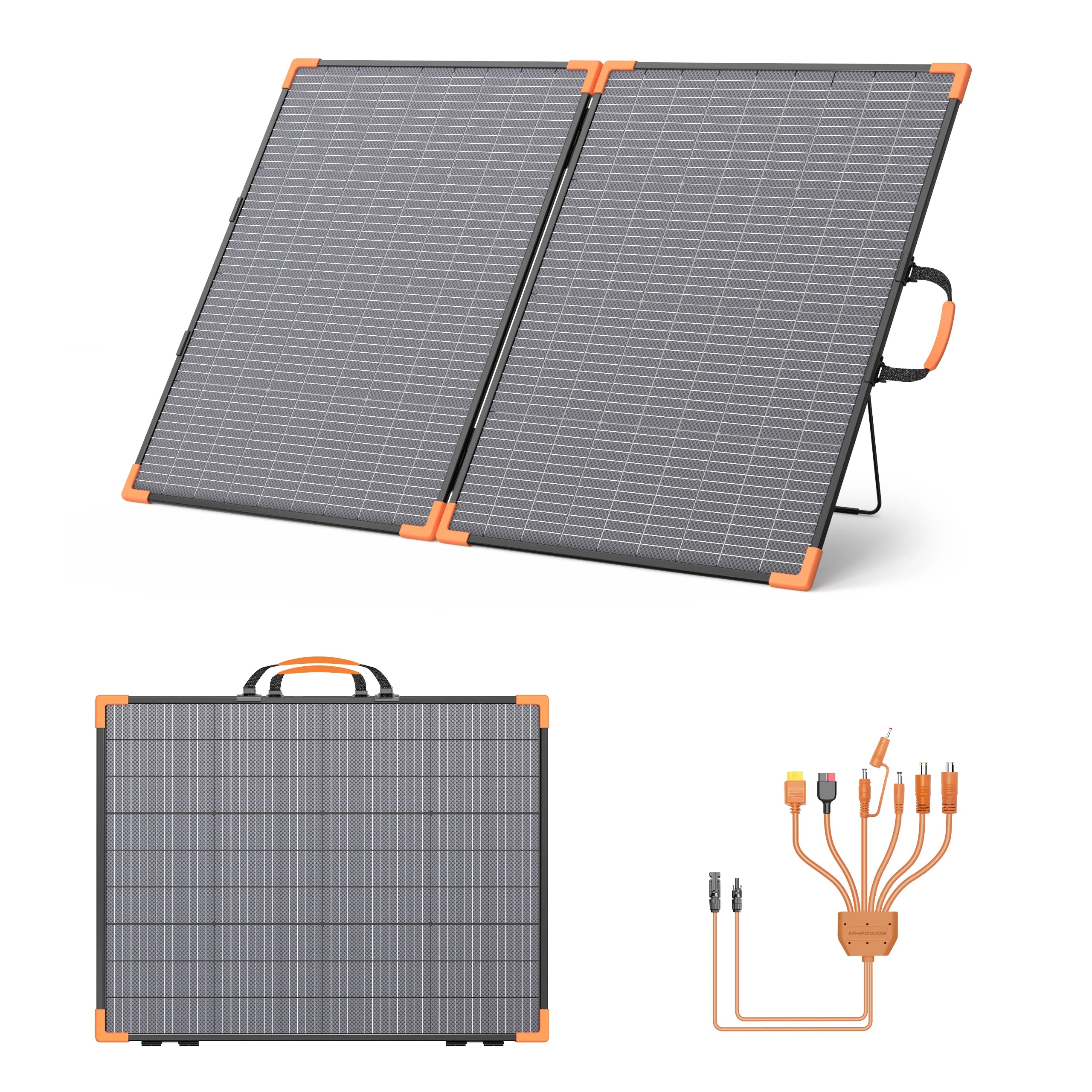 MHPOWOS 100/200W Bifacial Solar Panels Cell Portable Solar Charging Panel Complete Kit Outdoor Tourism Camping Power Station