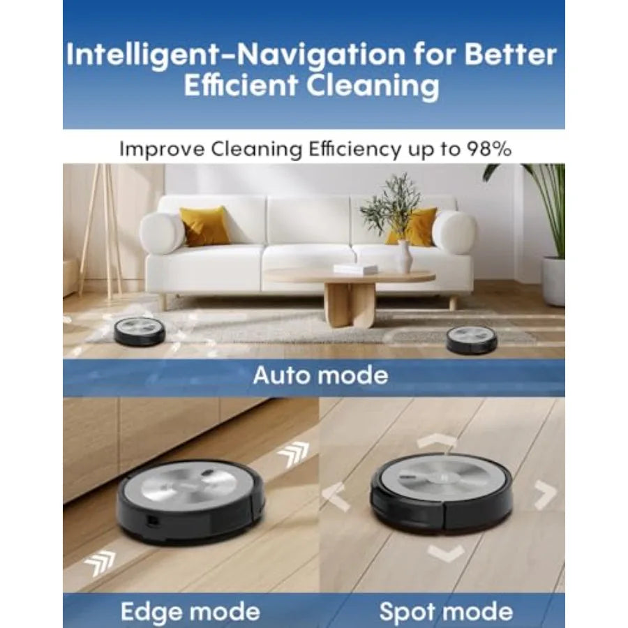 Robot Vacuum and Mop Combo 5000Pa 3-in-1 Robotic Vacuum Cleaner with Brushless Motor Tangle-Free Design Smart App and Alexa Con