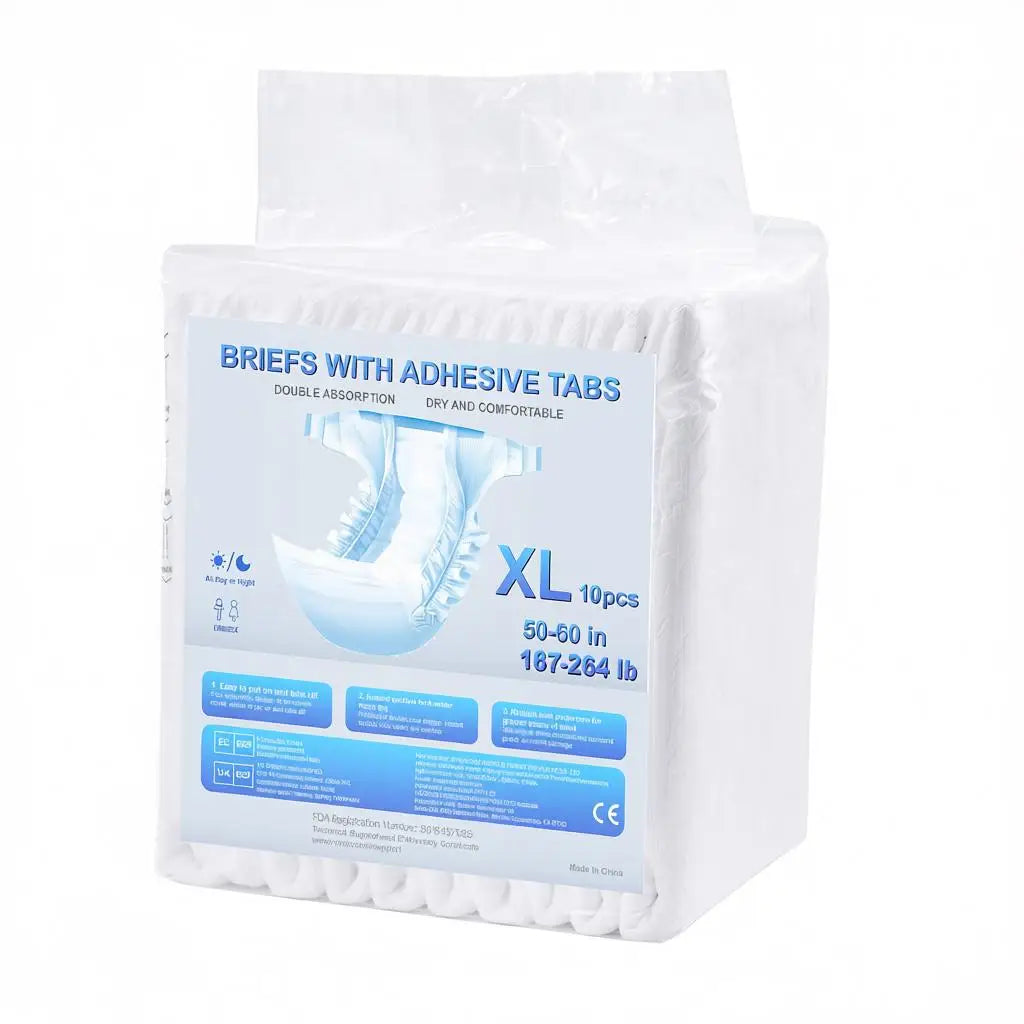 Adult Briefs with Tabs, Super Absorbent Incontinence Briefs for Men and Women, Disposable Adult Diapers with Leakproof 3D Sur
