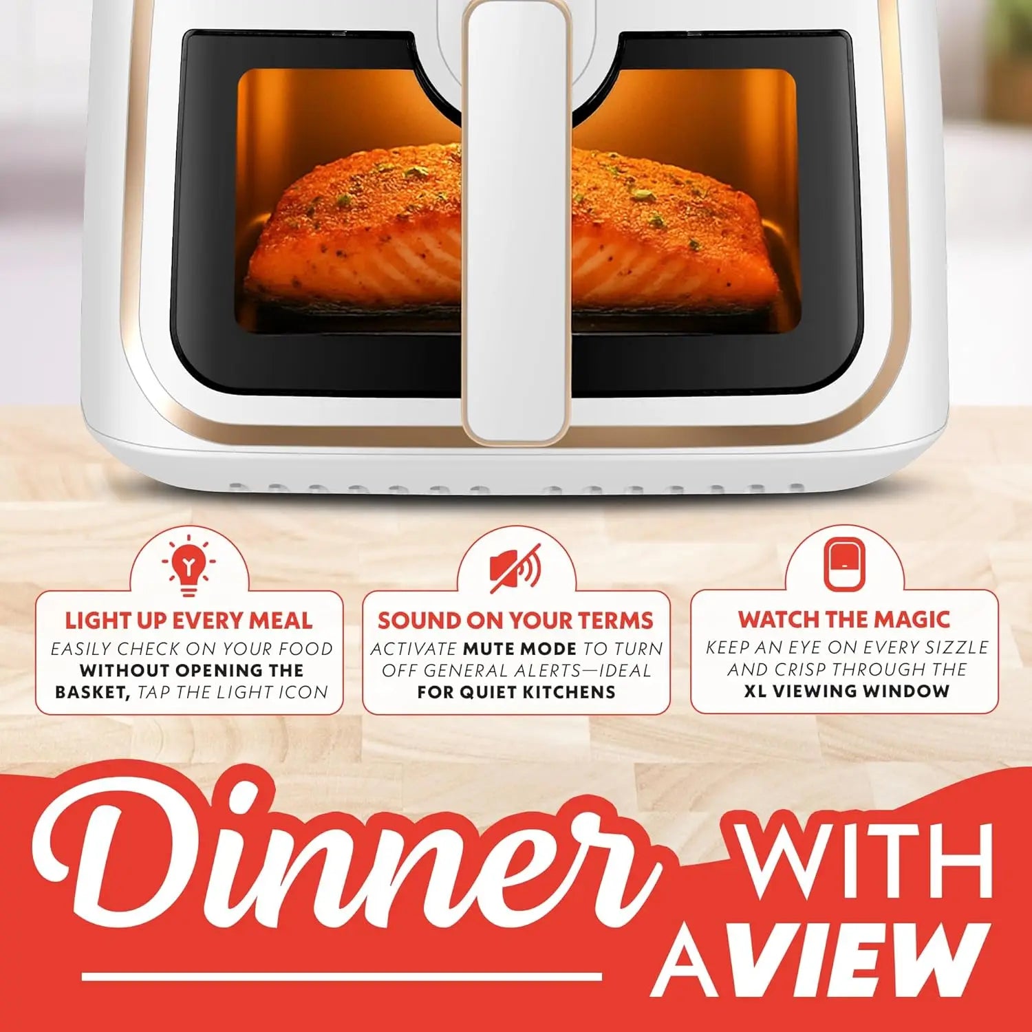 8 Qt Air Fryer with Digital Display, 360° Technology, Easy View Window & Dishwasher Safe Basket