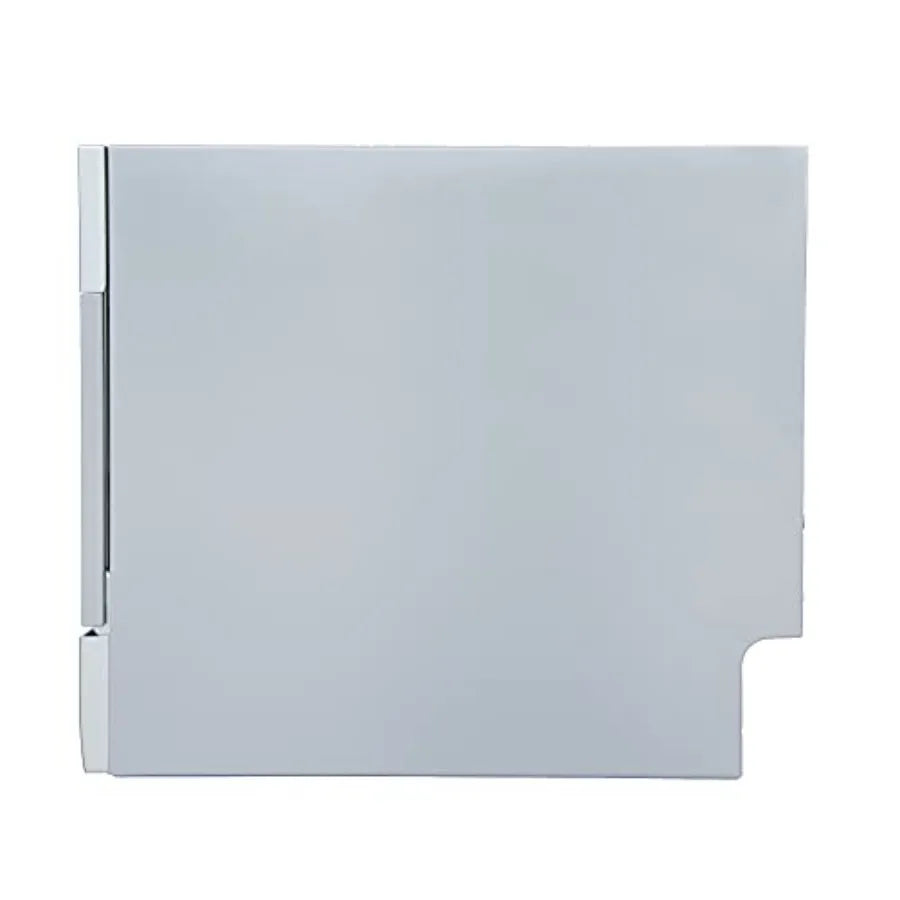 Compact Countertop Dishwasher with Delay Start for Kitchen Use Stainless Steel Interior Silver Color 6 Place Settings Rack Ener