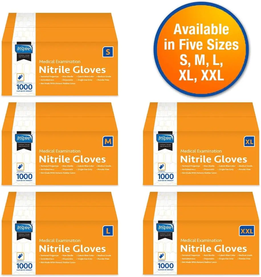 Nitrile Exam Gloves | The Original Quality Stretch Nitrile Cobalt Blue | 4.5 Gloves Disposable Latex Free Medical EMT