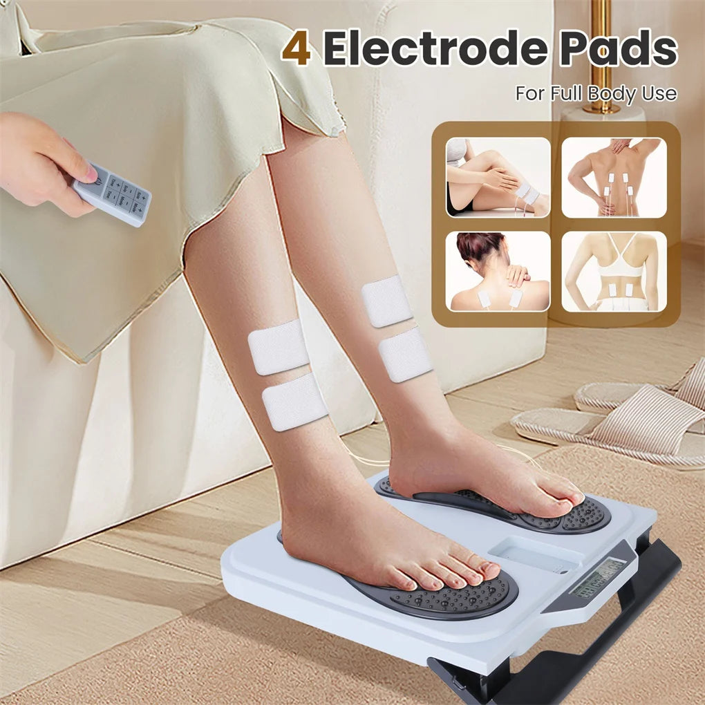 TENS & EMS Foot Massager with 10 Modes & 50 Intensity Levels - Electric Foot Stimulator for Neuropathy, Plantar Fasciitis & Pain
