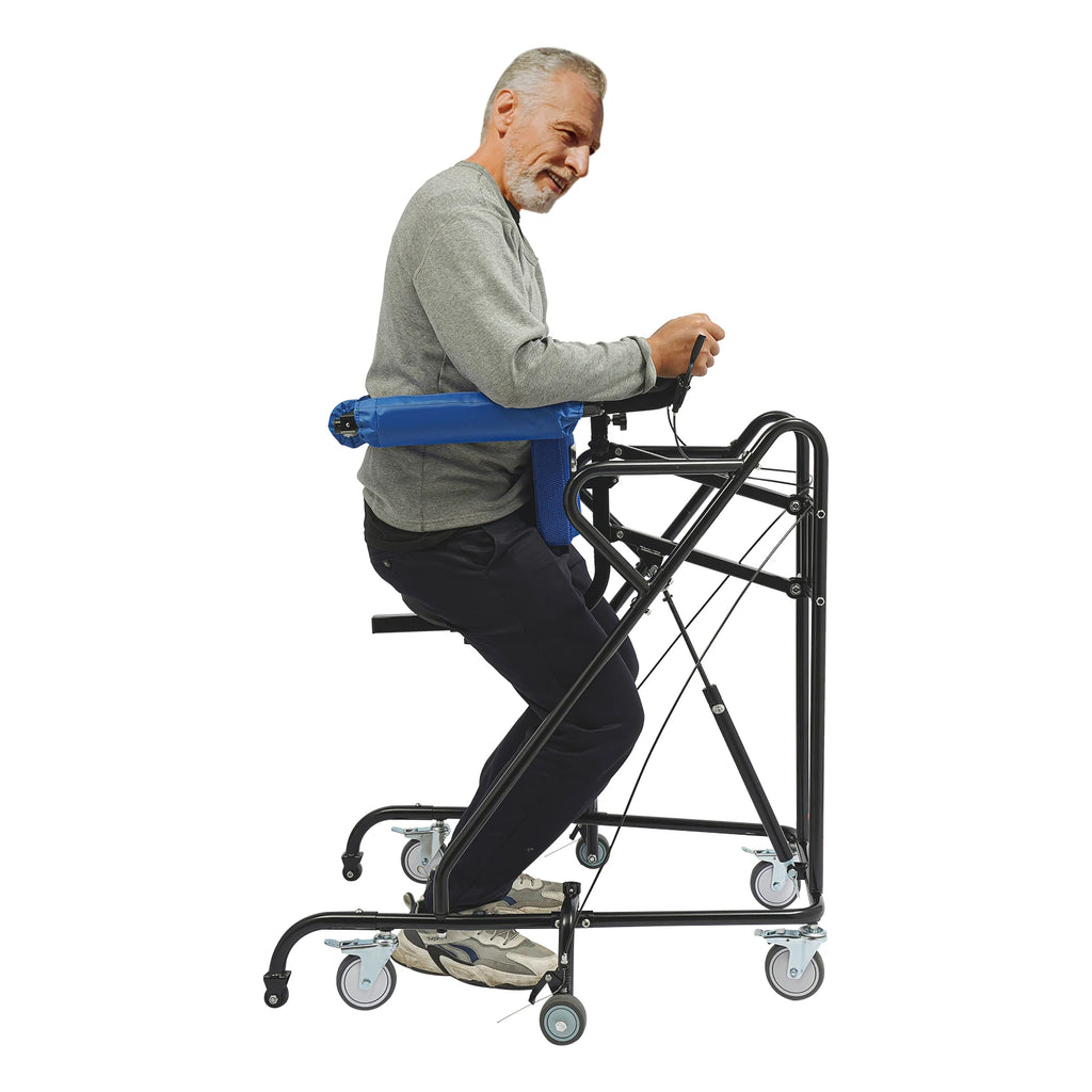 38.58-53.54inch Adjustable Height Standing Aid 8 Wheels Standing Aid for Senior and Stroke Rehabilitation Training Equipment