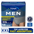 Men Adult Incontinence Underwear Maximum Absorbency for Heavy Leakage XXLarge Size Suitable for Waist 55in to 66in 56 Count Pac