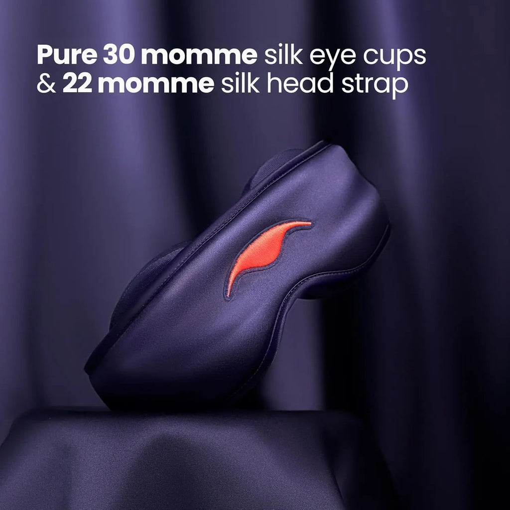Premium 22 Momme Silk Sleep Mask for Blackout Comfort, Breathable and Adjustable Fit in Purple