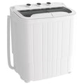 Portable 16 Lbs Compact Mini Washer and Dryer Combo Semi-automatic Twin Tub Laundry Machine with Drain Pump for Dorms rtments R