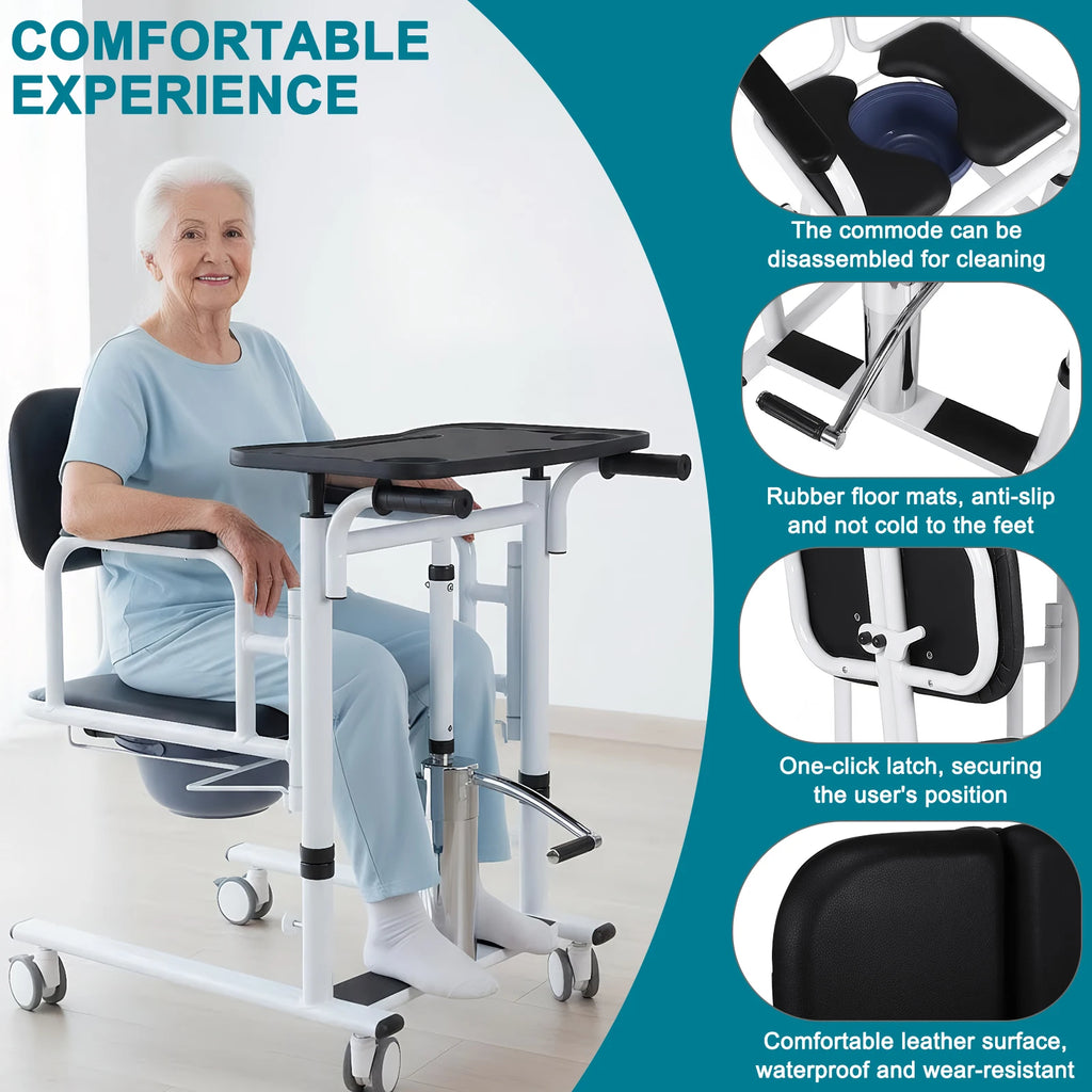 Bed To Toilet Transfer Lifting Chair with Chamber Pot Patient Lifts Sits On Toilet Chair For Paralyzed Patients Safety Equipment