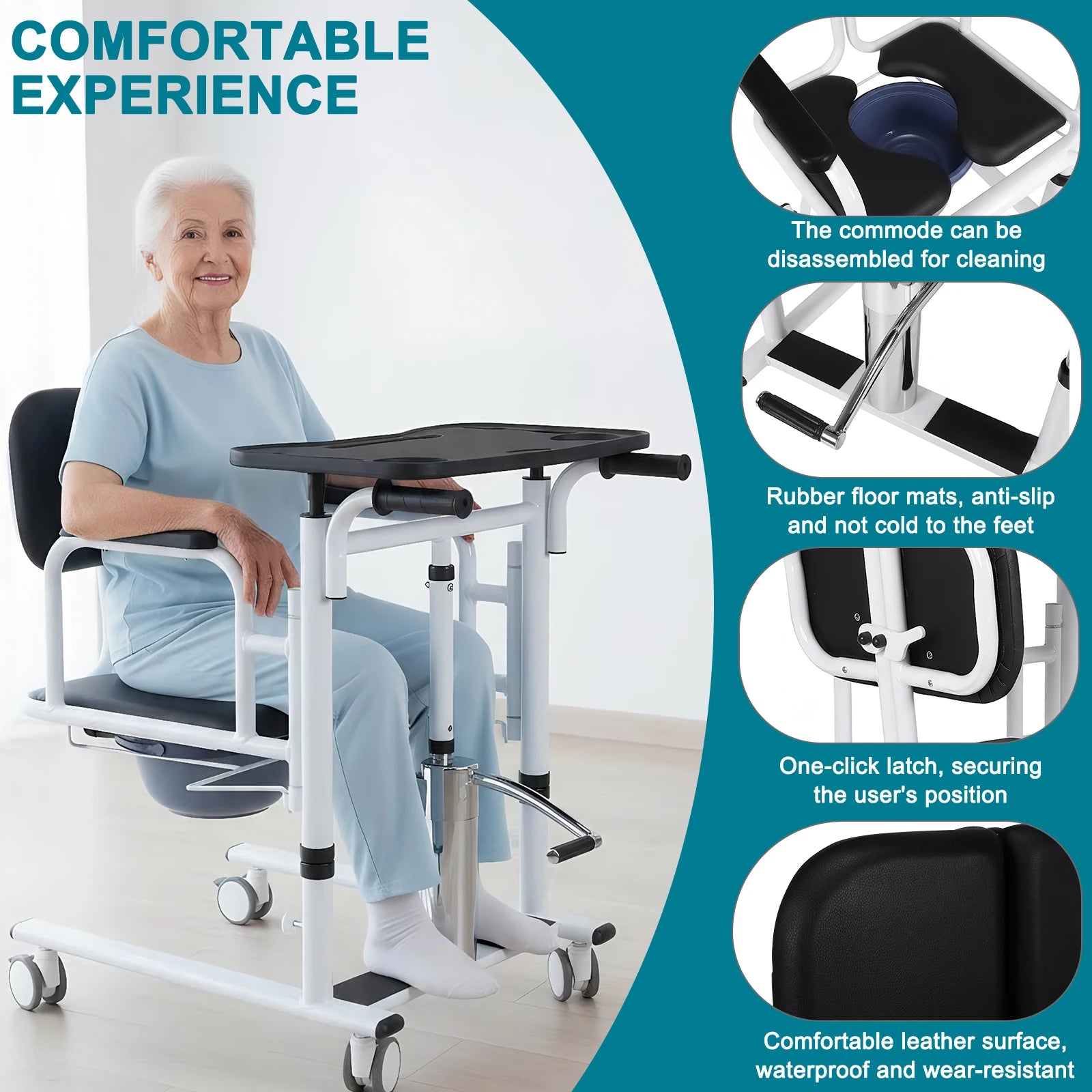 Bed To Toilet Transfer Lifting Chair with Chamber Pot Patient Lifts Sits On Toilet Chair For Paralyzed Patients Safety Equipment