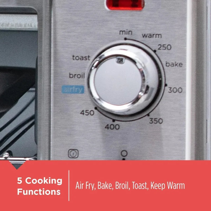 BLACK+DECKER Crisp 'N Bake Air Fryer Countertop Convection Toaster Oven, Large Capacity, 6-Slice, Fits 12” Pizza, 60-Min Timer