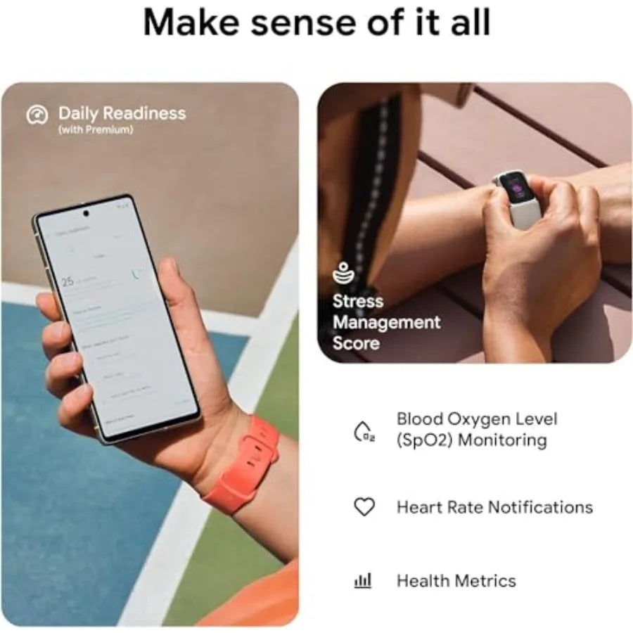 Charge 6 Activity Tracker Heart Rate Monitoring 7-Day Battery Integrated Google Apps Maps Wallet In-Depth Health Insights Activ