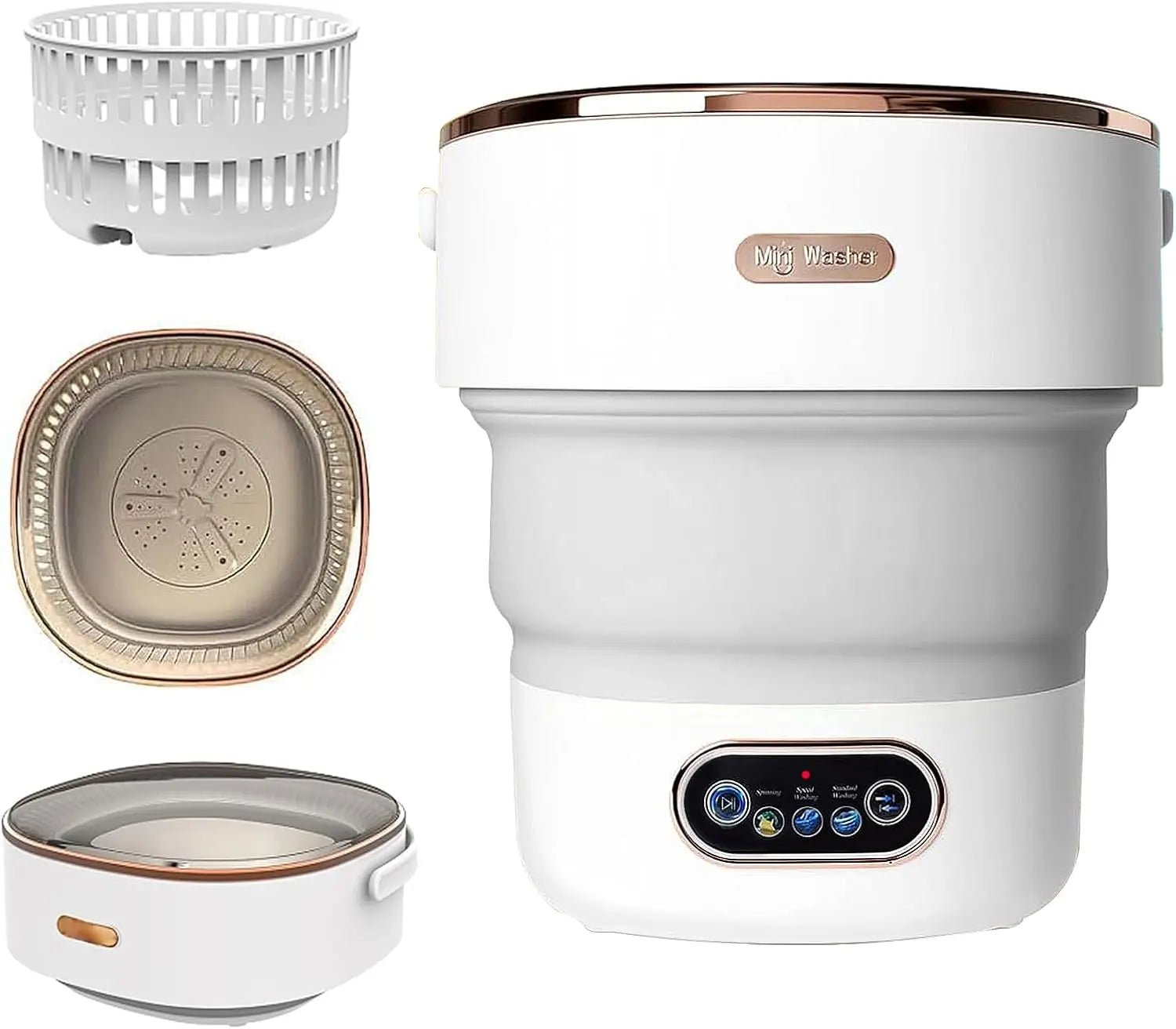 Portable Washing Machine, 15L Collapsible Mini Washer with 3 Modes for Travel Camping Dorms Apartments