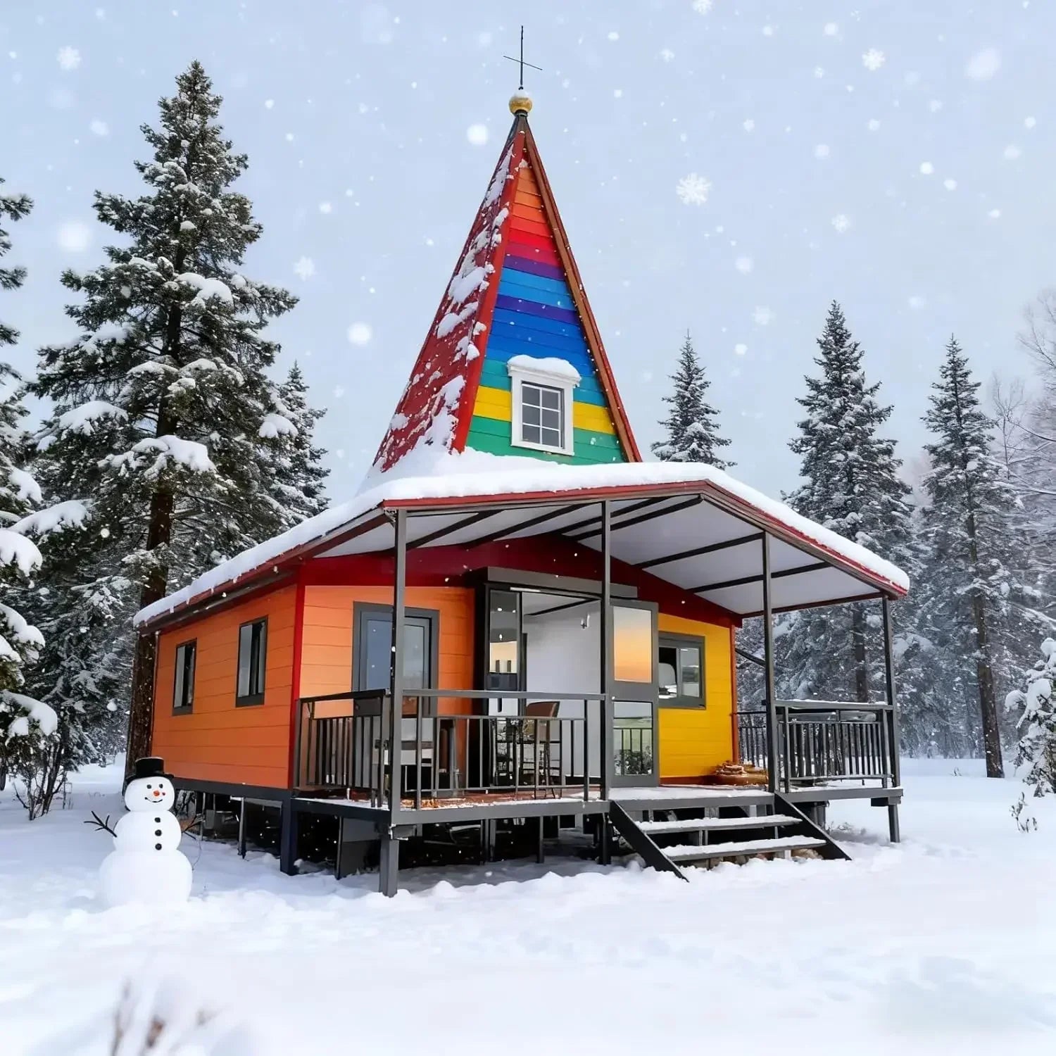 Expandable Prefab Tiny Home - 40ft Portable Container House with 3 Bedrooms 1 Kitchen & Bathroom Perfect for Off-Grid Adventures