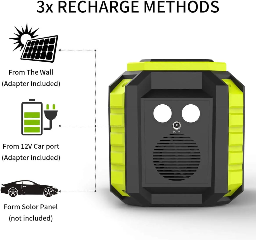 222Wh Portable Power Station with AC Outlet, Solar Generator, 60000mAh Battery for Camping and Emergency Backup
