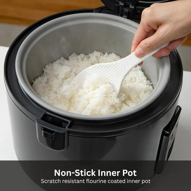 Tiger JNP-S18U-KY 10 Cup Capacity White Rice Cooker with Non-Stick Inner Pot, and Keep Warm up to 12 hours (Obsidian Black)