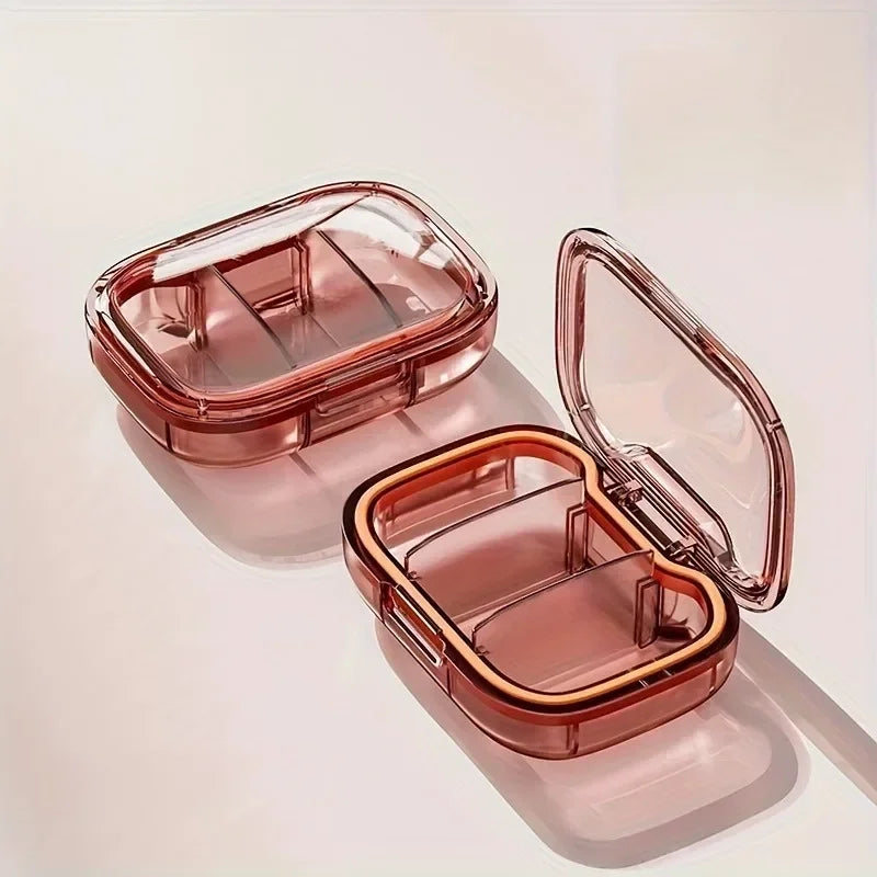 Portable mini pill box with week/day separation - dust-proof pill storage box, durable plastic finishing box, suitable for work
