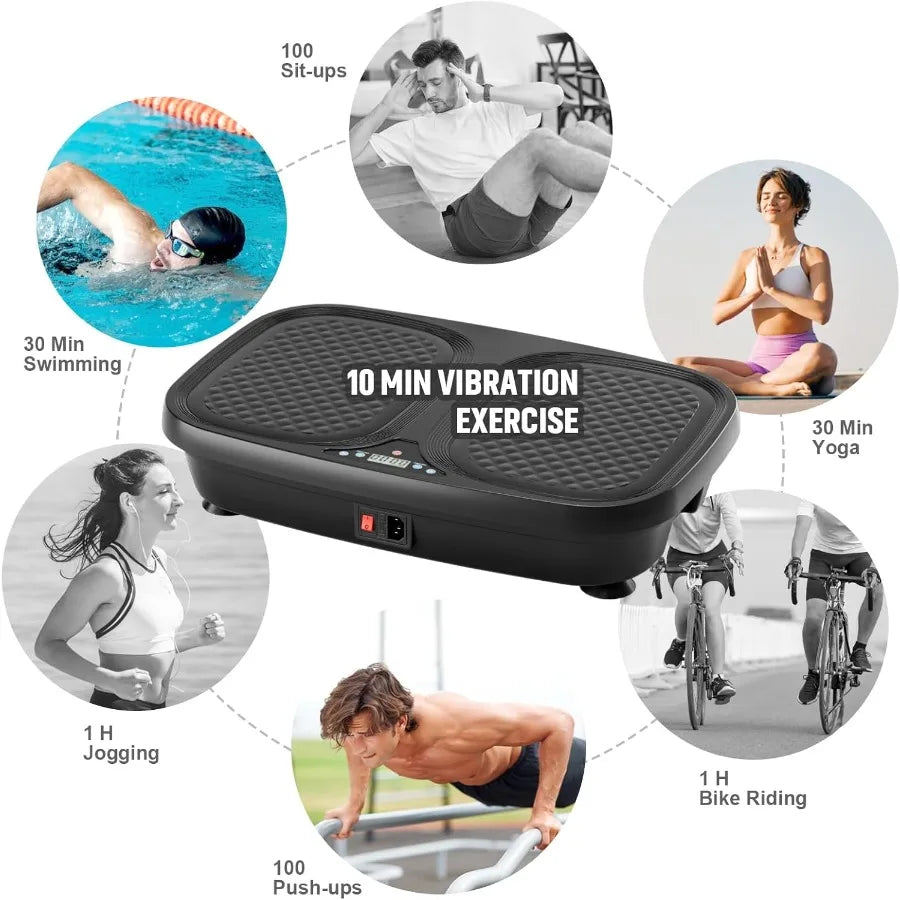 Vibration Plate Exercise Machine for Home Gym - Full Body Workout Equipment for Weight Loss Toning Cardio Fitness Lymphatic Dra