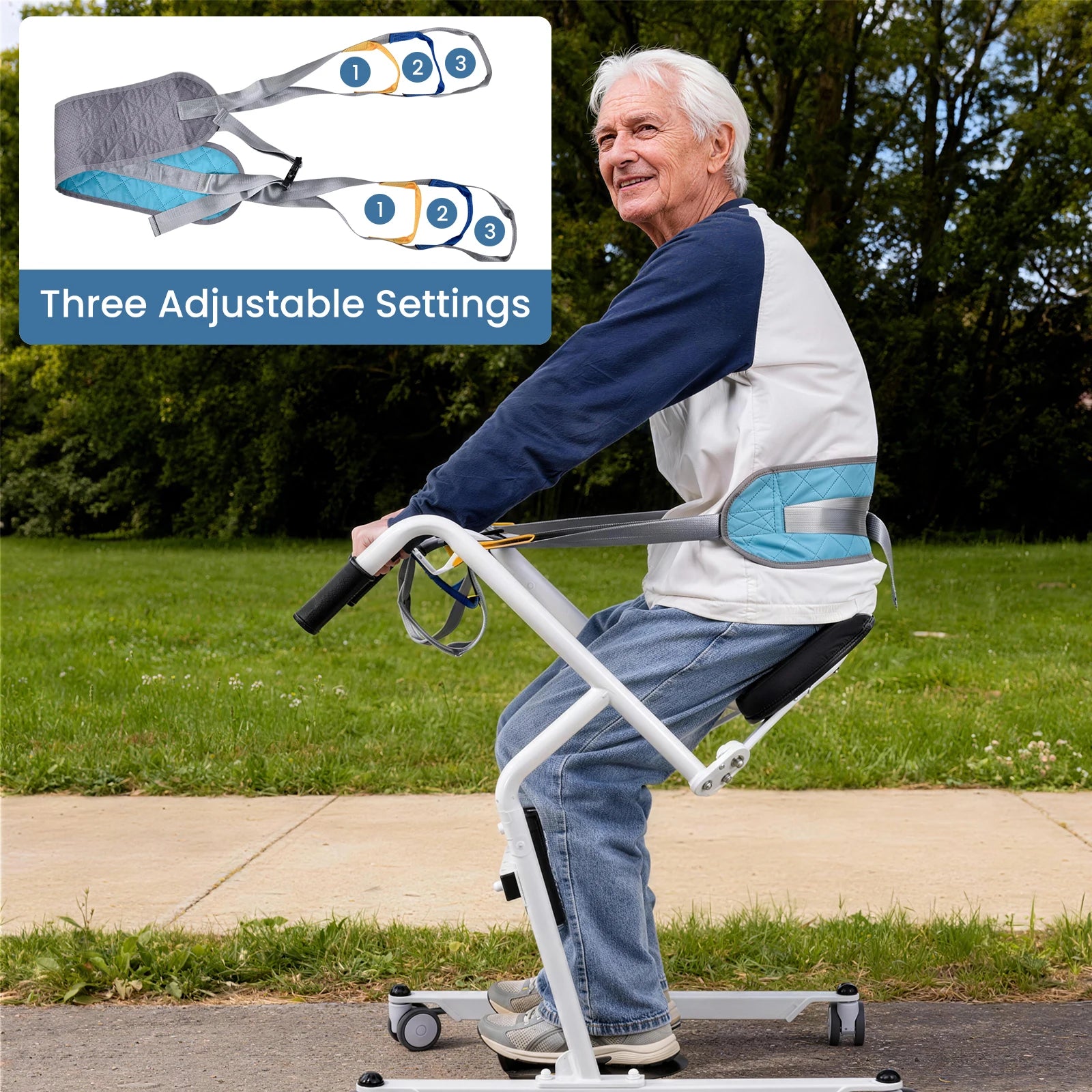 220 lb Sit to Stand Patient Lift with Wheels,Safe Transfer Chair for Home Care,Elderly Mobility Assistance & Medical Facility Us
