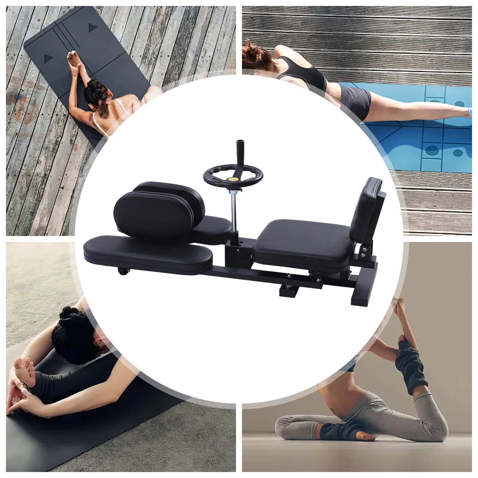 220lbs Load-bearing Capacity Professional Leg Stretcher 180° Adjustable with Handwheel for Splits, Home Gym & Yoga