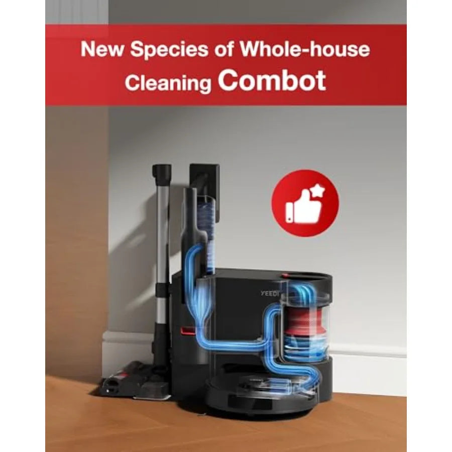 C12 Combo Cordless Stick Vacuum and Robot and Mopping All-in-one Cleaning Combot with Dual Auto Self-Emptying 10000Pa Suction a