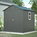 Galvanized Steel Storage Shed Metal Garden Tool Utility Outdoor Backyard Patio Lawn Storage House