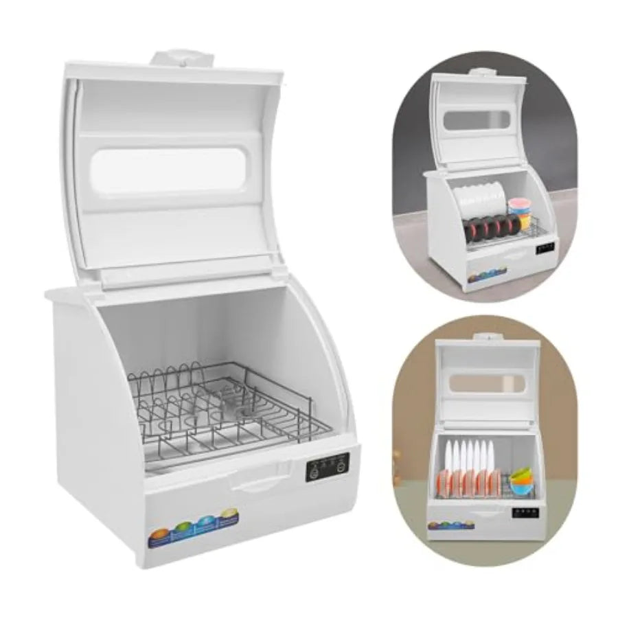 Portable Mini Dishwasher Countertop with 5 Wash Modes Drying for 12-18 Pieces Compact Dish Washer in White for Home RV rtment U