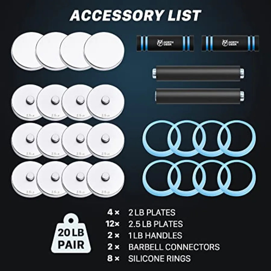 Upgraded Adjustable Steel Dumbbells 40LB 60LB 2 in 1 Dumbbell Barbell Set for Home Gym Workout Compatible with V