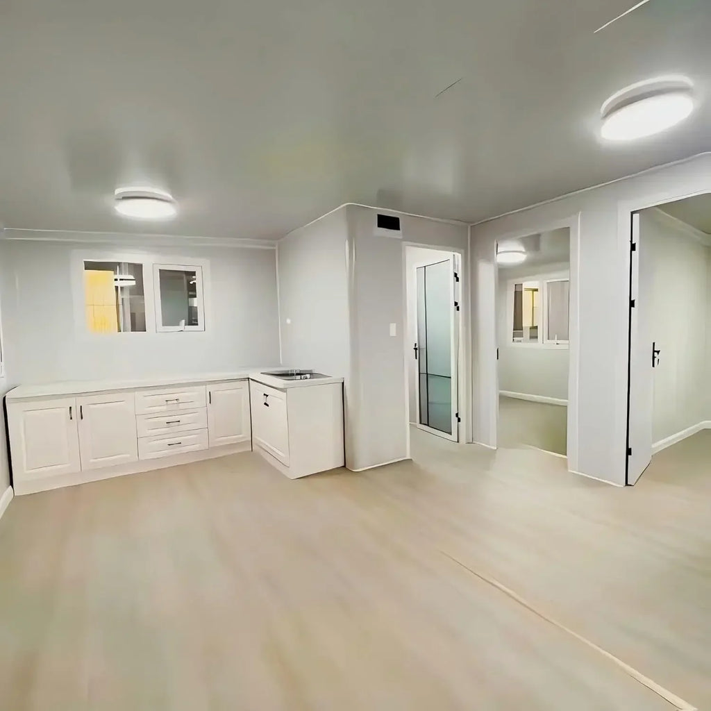 20f Folding Pack Container House: Complete with Bathroom, Kitchen, Covered Porch, and Double Wing Expansion