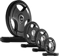 Rubber Grip Plates for Barbell, 2-Inch Weight Plates for Weightlifting and Strength Training in Home & Gym, 105 LB Set