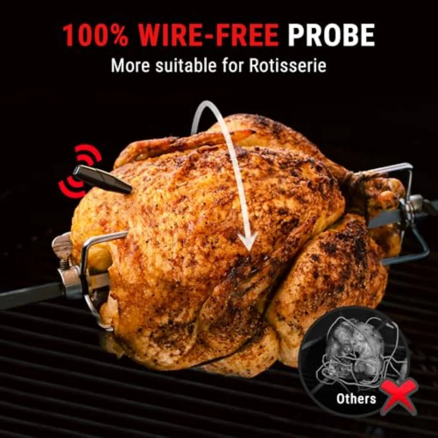 ThermoPro TempSpike 1000FT Wireless Meat Thermometer Digital with 2 Upgraded Ultra-Thin Probe Kitchen Food Thermometer for Cook