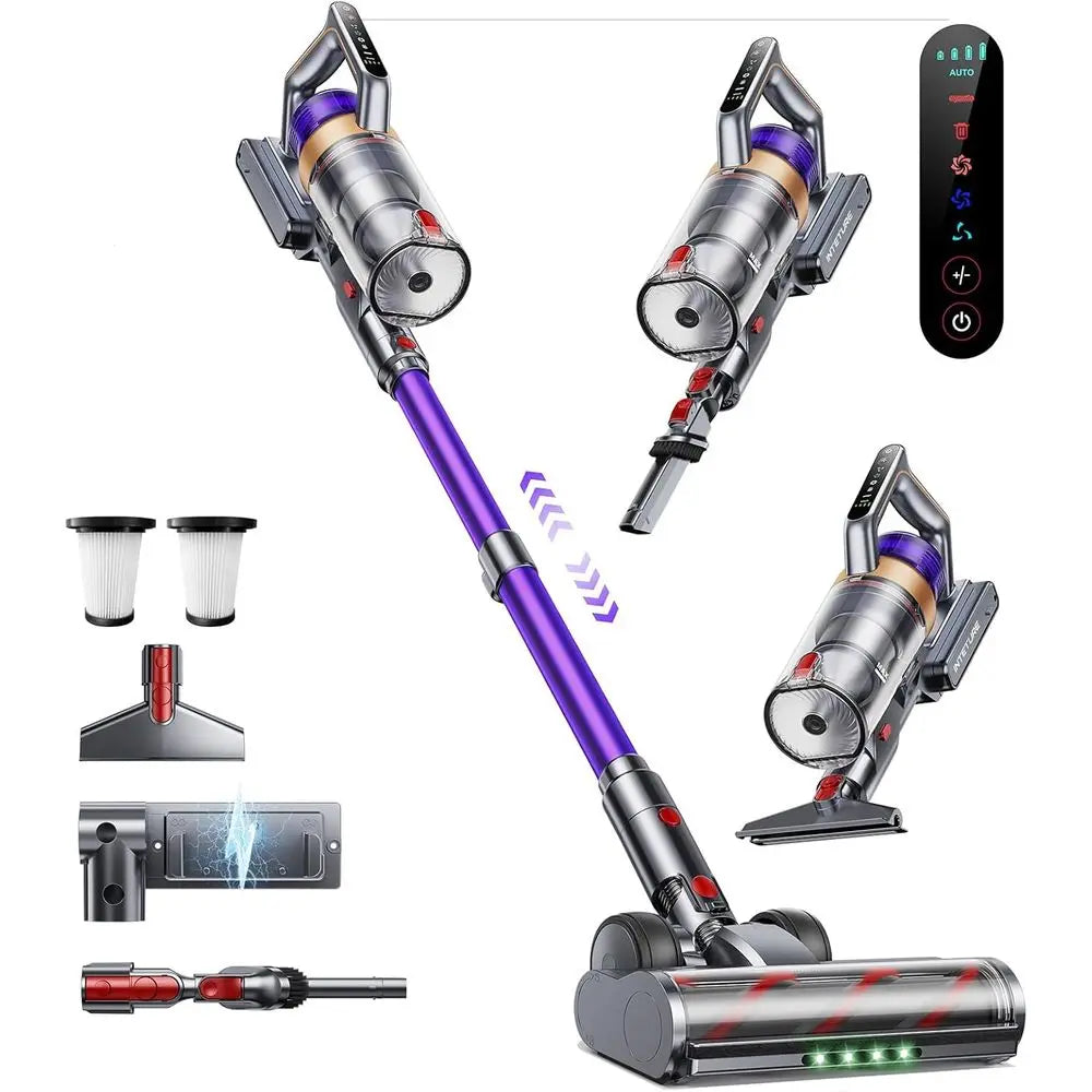 Cordless Vacuum Cleaner, 600W 50KPA 65 Mins Vacuum Cleaners for Home, Cordless Stick Vacuum with Powerful Suction, Wall Mount Ch