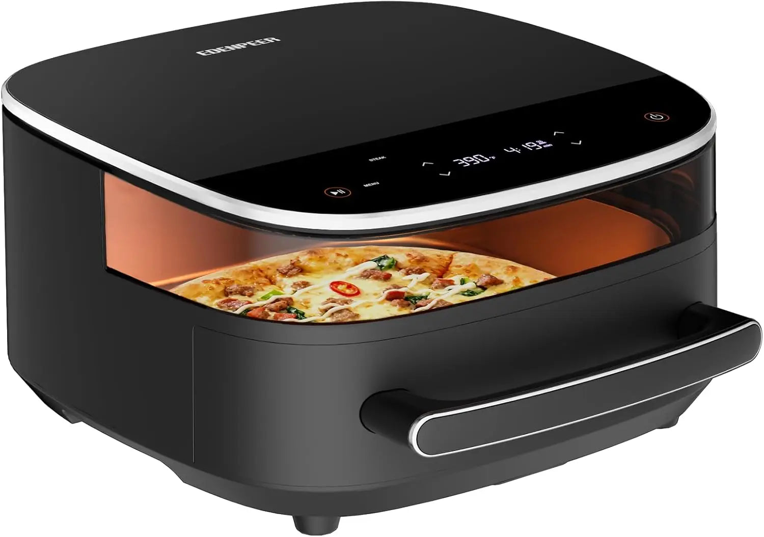6QT Large Air Fryer with Dual Heating, No Flip Needed, Quiet 50dB for Family Meals