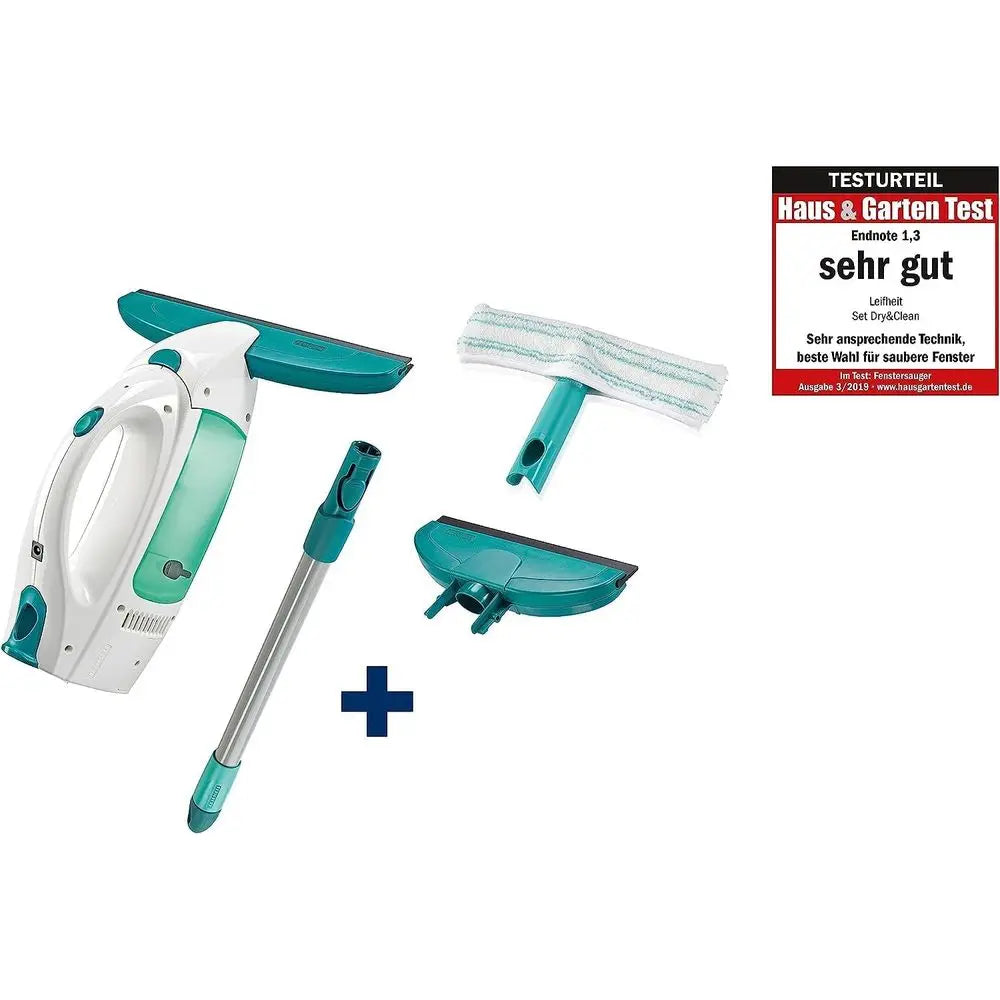 Long-Handled Window Vacuum Cleaner Set with Washers, 35-Minute Electric Cleaning Kit