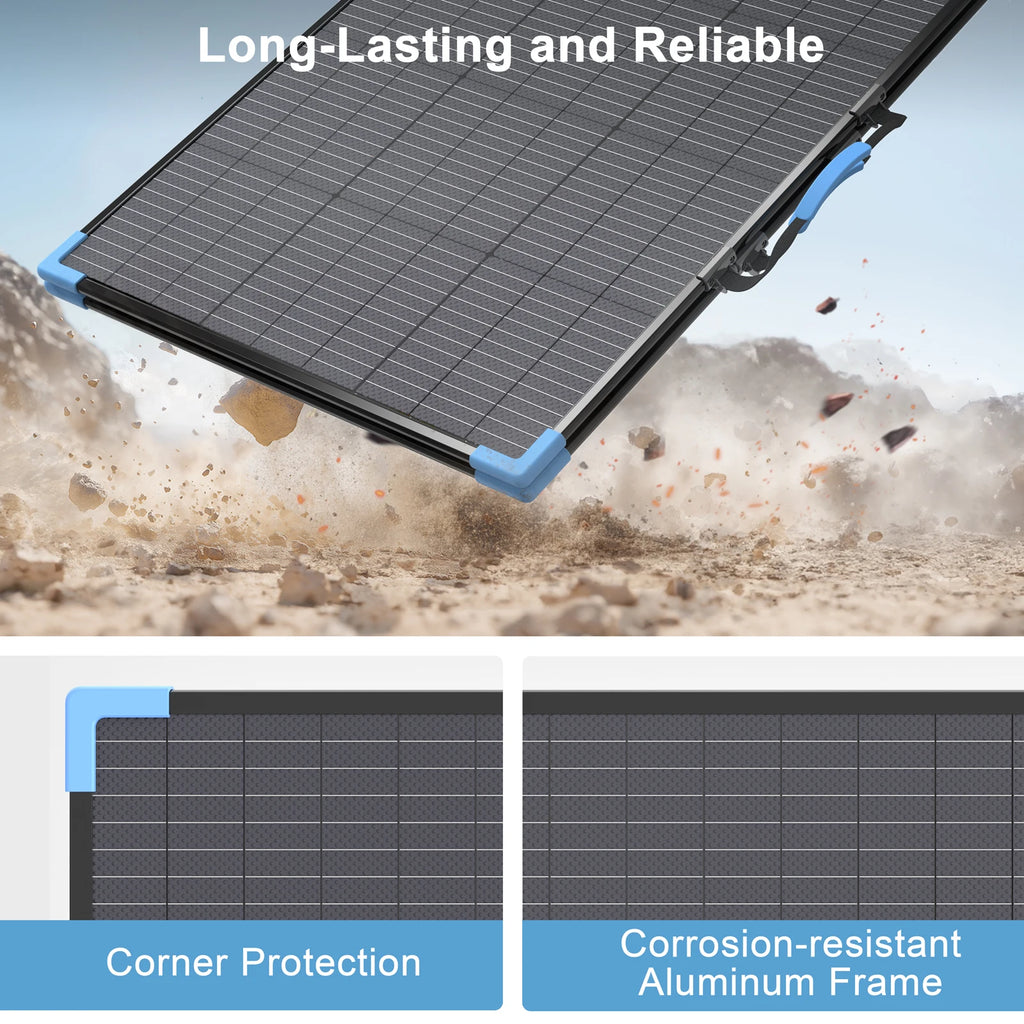 EPOWO 220W Portable Foldable Solar Panel Kit Complete Solar Power Station Generator Charger for Car Boat Caravan Camping Outdoor
