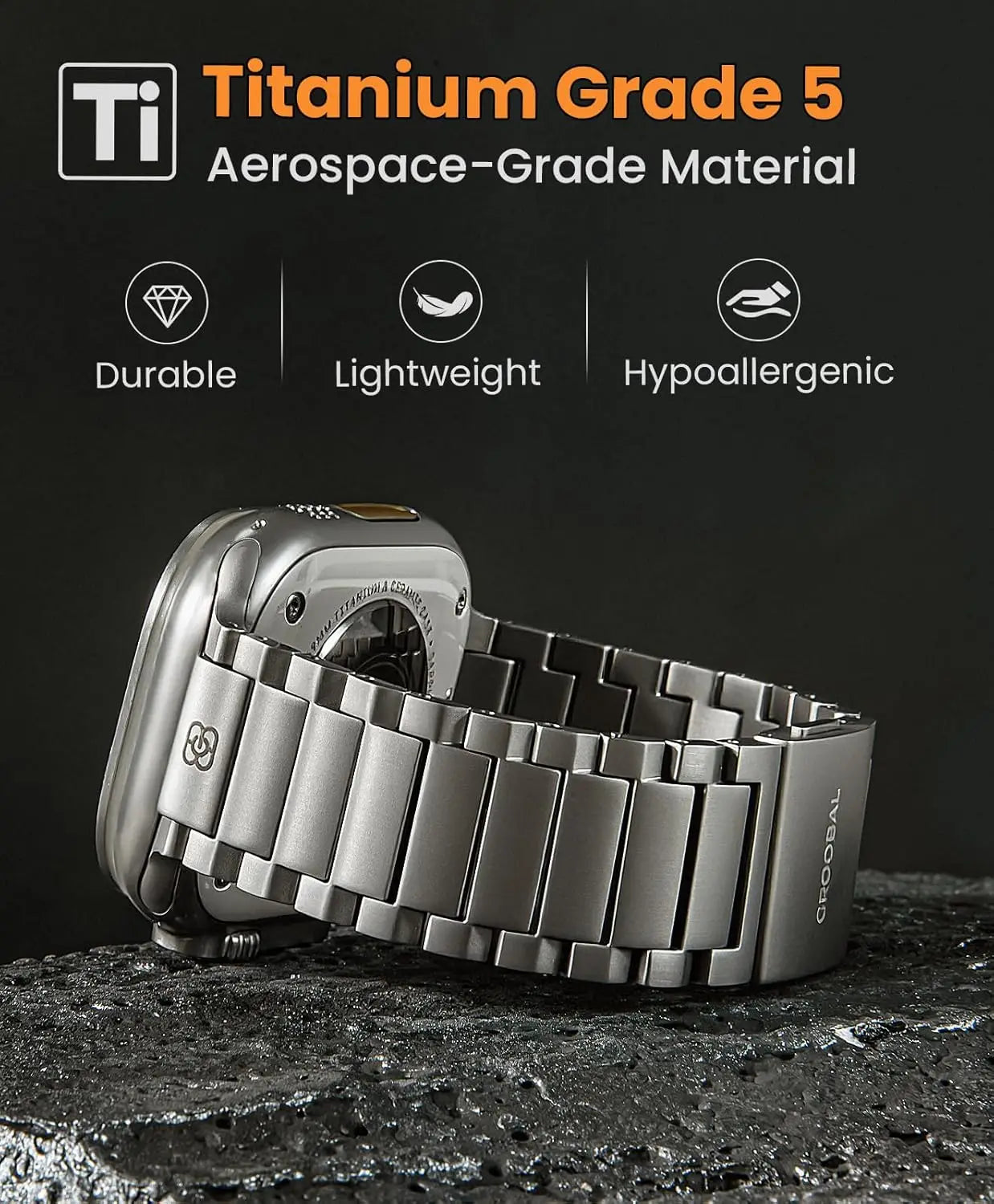 Titanium Watch Band for Apple Watch Ultra & Series 46mm/49mm, Magnetic Clasp, Durable Scratch-Resistant Metal