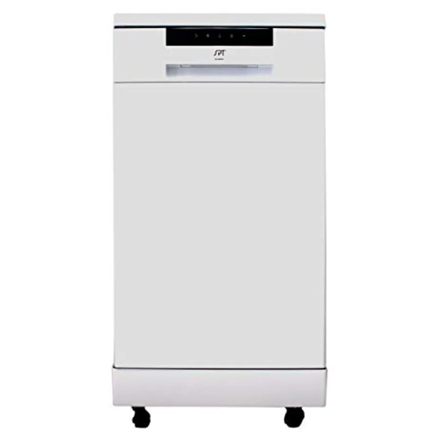 18 Energy Star Portable Dishwasher in White for Kitchen Use with Durable Stainless Steel Interior and Efficient Cleaning Perfor