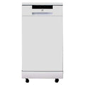 18 Energy Star Portable Dishwasher in White for Kitchen Use with Durable Stainless Steel Interior and Efficient Cleaning Perfor