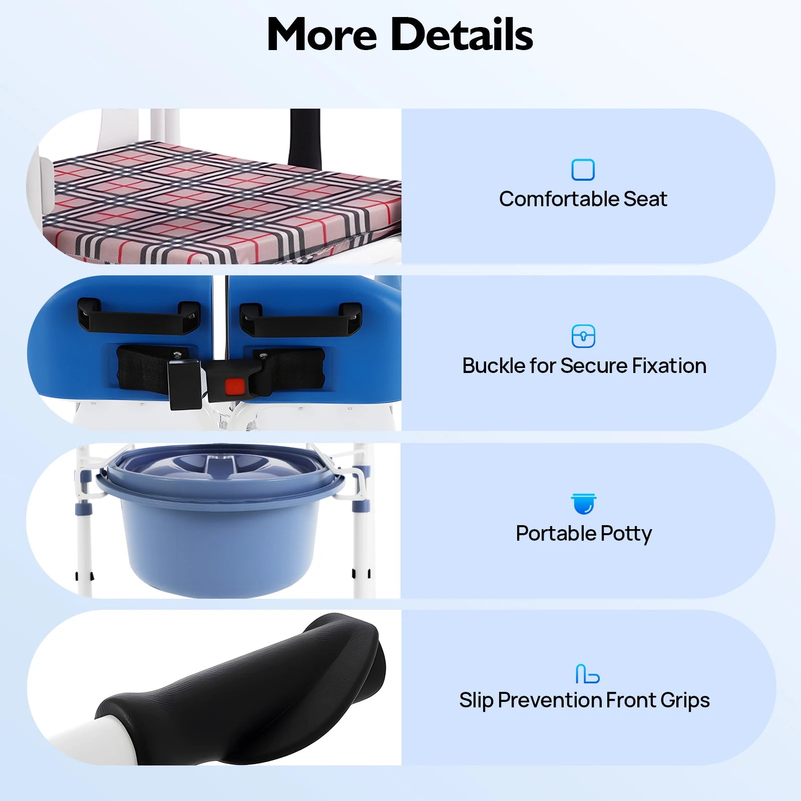 Hydraulic Patient Lift Nursing Chair Transport Seat with Commode, Adjustable Height Transfer Wheelchair for Elderly and Disabled