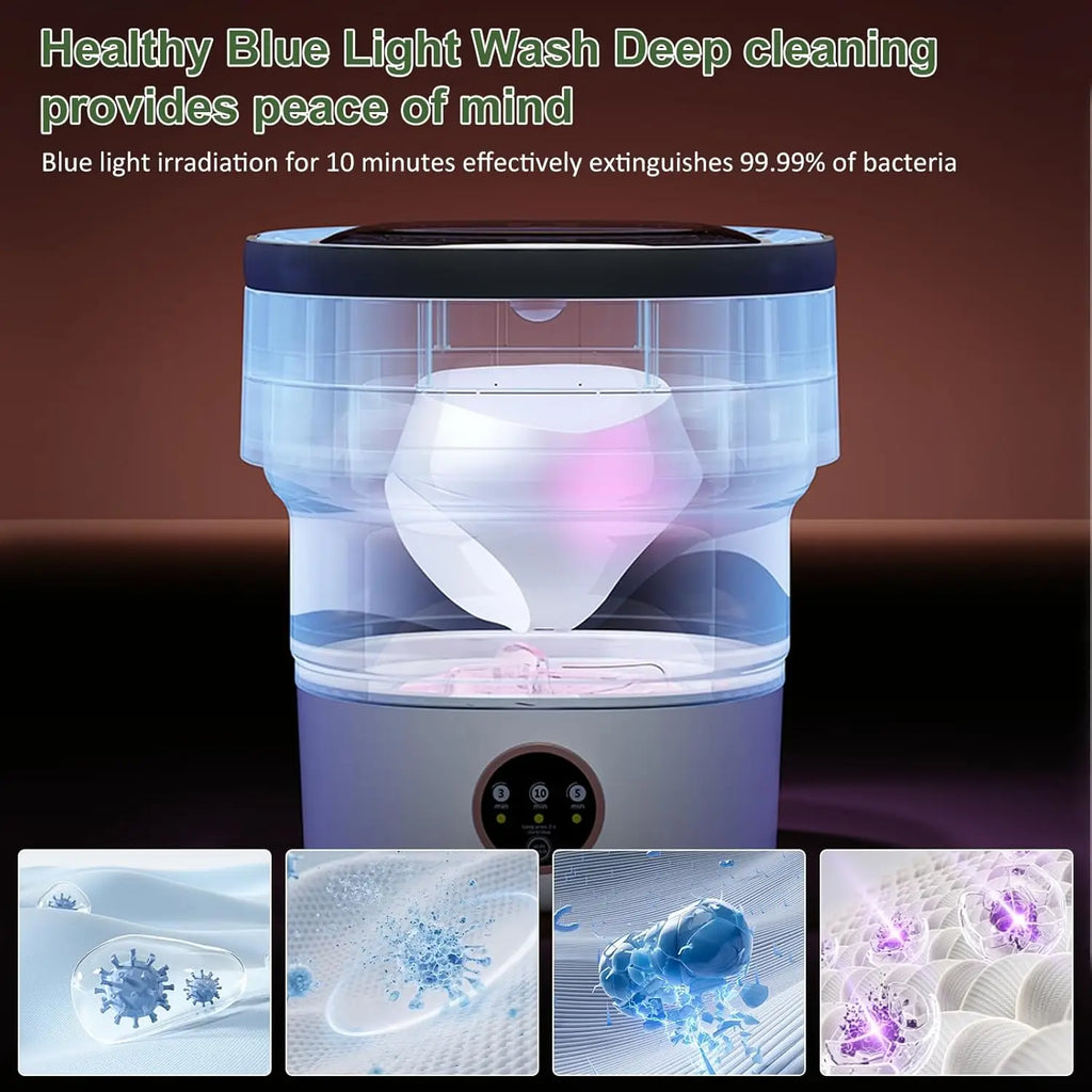 Portable Washing Machine 20L Foldable with Spin Basket, 3 Modes for Travel, Dorms, Camping - Ideal for Baby Clothes