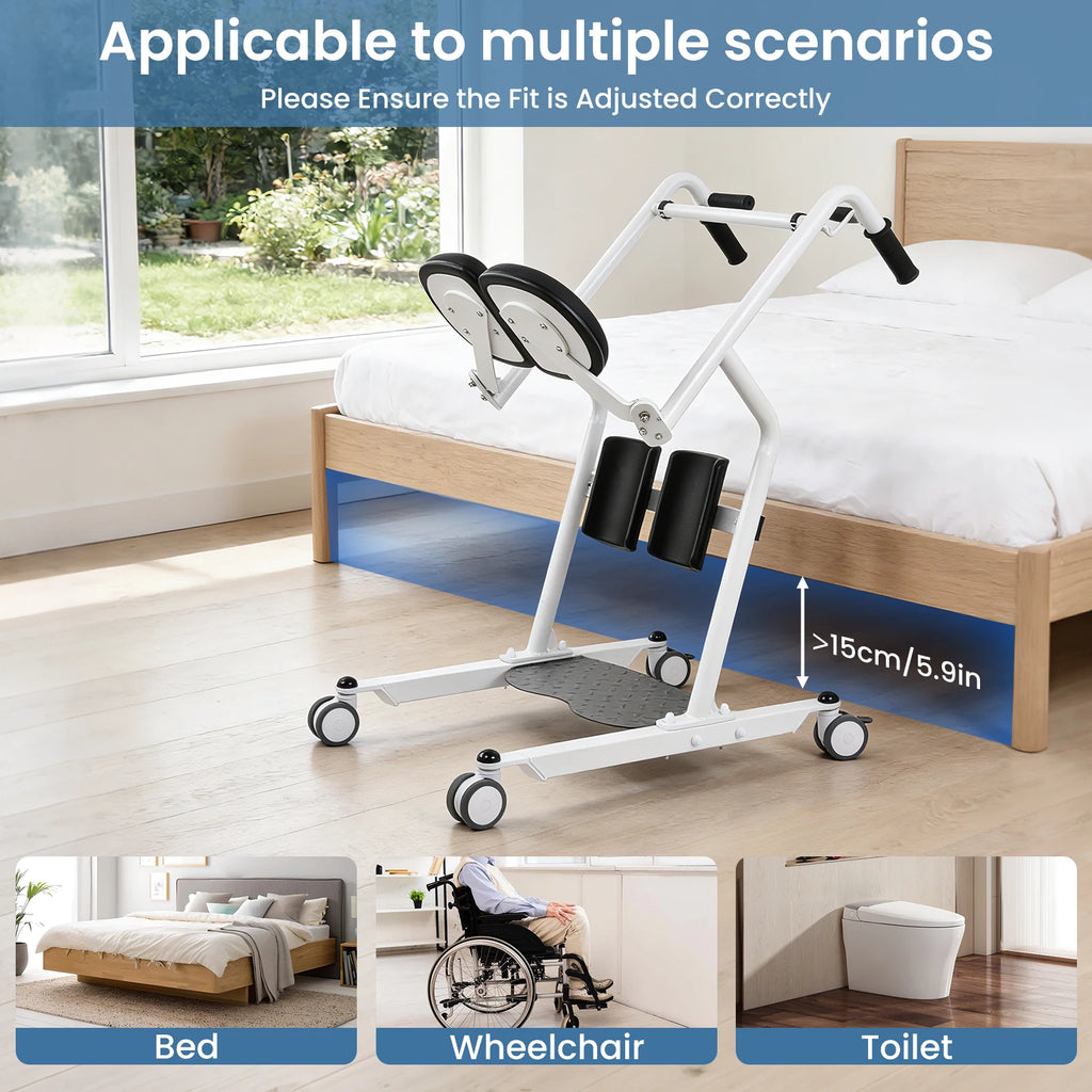 220 lb Sit to Stand Patient Lift with Wheels,Safe Transfer Chair for Home Care,Elderly Mobility Assistance & Medical Facility Us