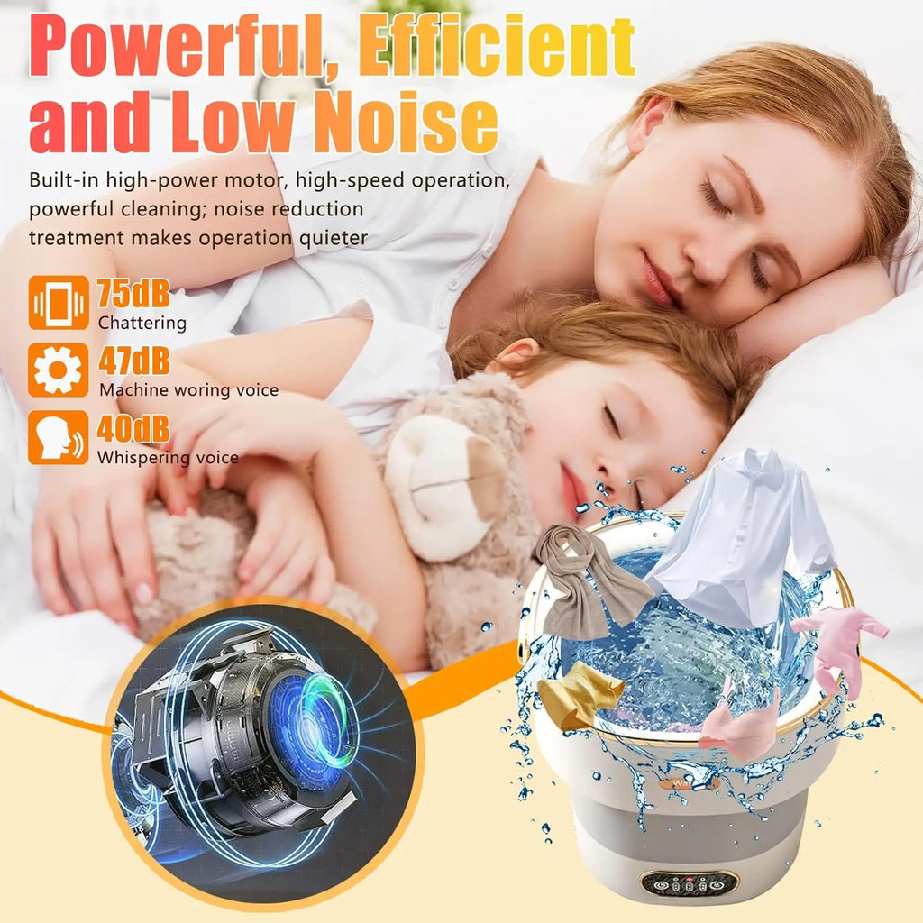 Portable Washing Machine, 15L Collapsible Mini Washer with 3 Modes for Travel Camping Dorms Apartments