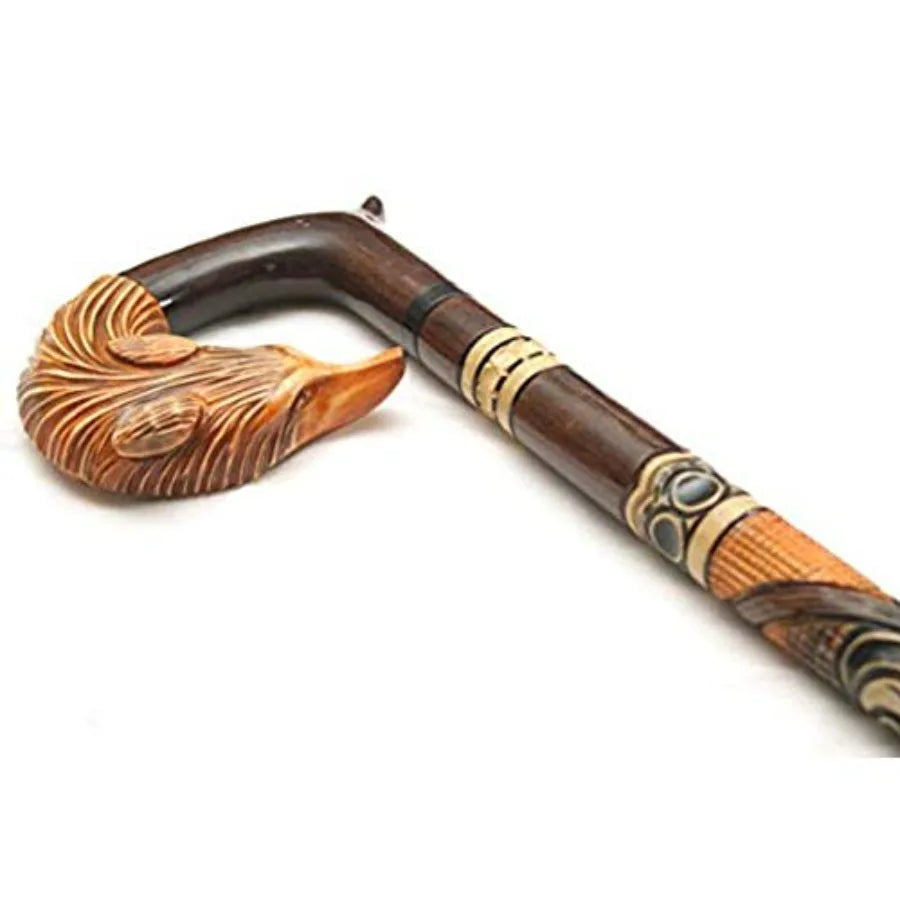 Walking Stick For Women Fox - Wooden Fashionable Walking Cane for Ladies - Hand Carved 36 Inches