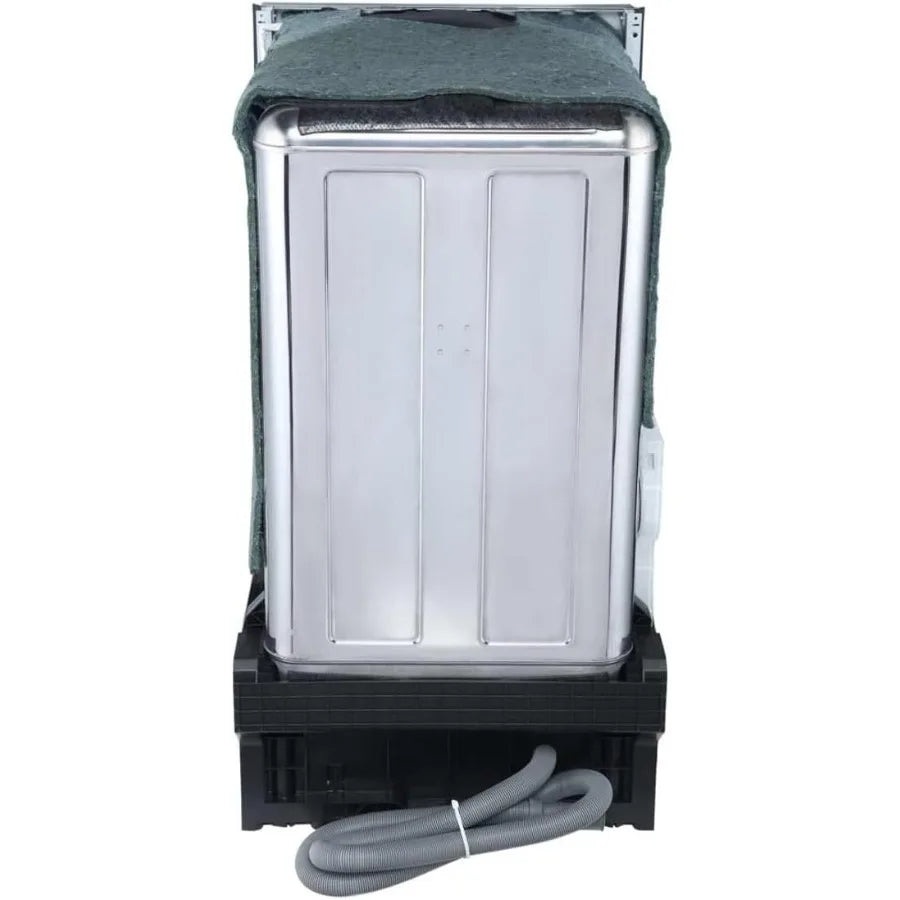 18 Inch Wide 8 Place Setting Built-In Dishwasher in Stainless Steel with Sleek Design and Energy Efficient Performance
