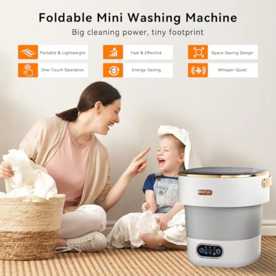 Portable Foldable Washing Machine Mini Washer for Deep Cleaning Ideal for Underwear Baby Clothes Compact for Apartment Dorm Hot